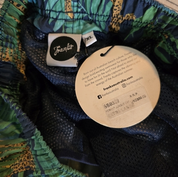Franks Australia JUNGLE CAT Blue Mens Swim Trunks Size XL NEW - Picture 6 of 6